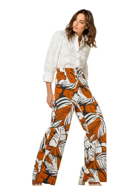 1508-39 / Broek In Katoen, Wijd Been, High Waist