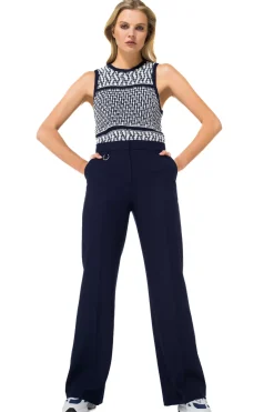 1523-21 / Comfortabele Citylook Broek, Recht Been, Normal Waist