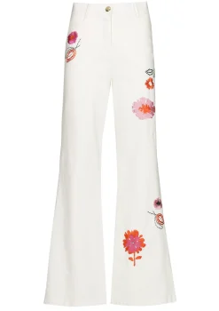 1509-69 / Comfortabele Jeans Met Broderie, Flared Leg, Normal Waist