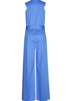 1577-27 / Comfortabele Jumpsuit In Katoen, Enkellengte, Wijd Been