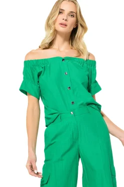 3654-61 / Comfortabele Off-Shoulder Top