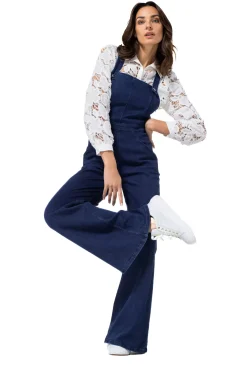 1514-23 / Comfortabele Overall In Jeans, Wijd Been