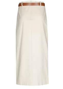 1713-34 / Comfortabele Rechte Midi Rok, Jeanslook