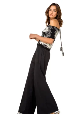 1569-10 / Comfortabele Wijde Broek In Katoen, Normal Waist