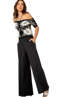 1569-10 / Comfortabele Wijde Broek In Katoen, Normal Waist