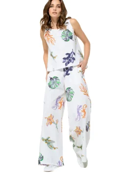3581-69 / Comfortabele Wijde Katoenen Broek, Normal Waist
