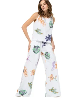 3581-69 / Comfortabele Wijde Katoenen Broek, Normal Waist
