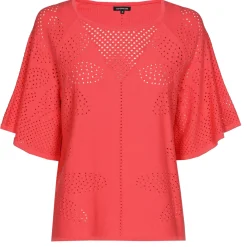 1249-72 / Fijn Gebreide Pull Met Bloemeffect