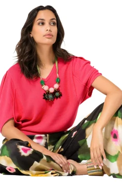 1247-74 / Fijn Gebreide Pull Met Mouweffect
