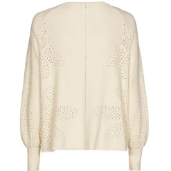 1250-34 / Fijn Gebreide Pull Met Bloemeffect