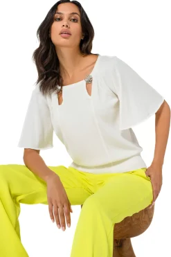 1258-91 / Fijn Gebreide Pull Met Fantasiemouw