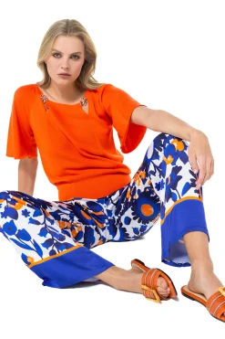 1258-53 / Fijn Gebreide Pull Met Fantasiemouw