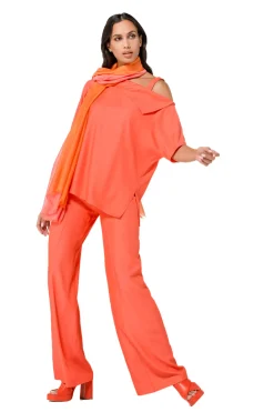 1586-55 / Geklede Broek, Recht Been, Normal Waist