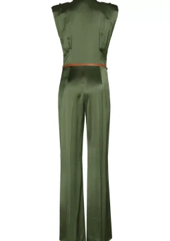 1564-61 / Geklede Shiny Jumpsuit, Recht Been