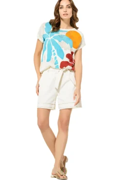 3202-89 / Half Doorzichtige Gebreide Zomerse Pull