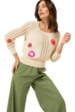 1222-34 / Katoenen Pull Met Broderie