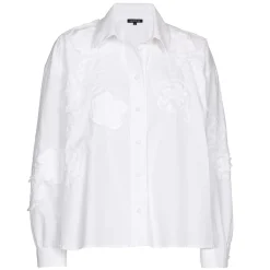 1608-90 / Korte Oversized Katoenen Bloes Met Broderie