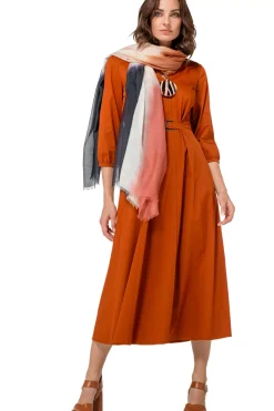 1167-35 / Licht Aansluitende Midi Jurk Met Stretch