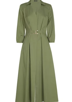 1167-60 / Licht Aansluitende Midi Jurk Met Stretch