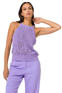 1232-46 / Los Gebreide Pull Met Afneembare Mouwen