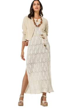 1140-34 / Rechtvallende Midi Jurk In Crochet