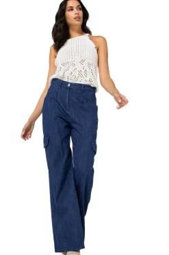 1512-24 / Soepelvallende Cargojeans, Wijd Been, Normal Waist