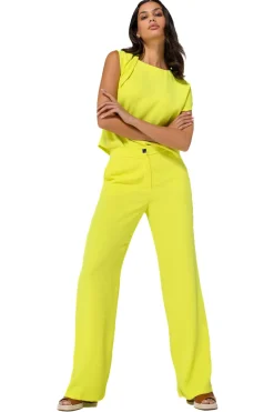 1521-80 / Soepelvallende Citylook Broek, Recht Been, Normal Waist