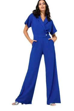 1580-26 / Soepelvallende Comfortabele Jumpsuit, Wijd Been
