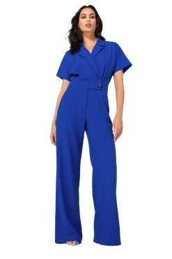 1580-26 / Soepelvallende Comfortabele Jumpsuit, Wijd Been