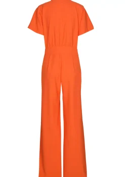1580-53 / Soepelvallende Comfortabele Jumpsuit, Wijd Been