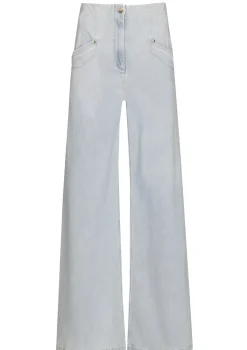 1525-25 / Soepelvallende Jeans, Wijd Been, High Waist