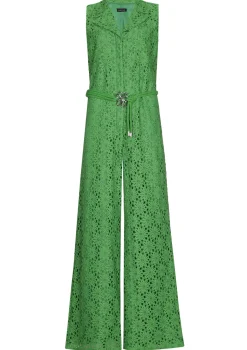 1529-63 / Soepelvallende Jumpsuit In Kant, Wijd Been