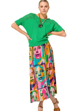 1702-79 / Soepelvallende Midirok Pop-Art