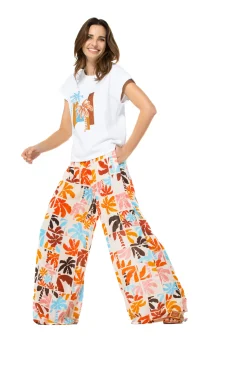 3569-89 / Soepelvallende Palazzo Broek, Normal Waist