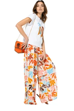 3569-89 / Soepelvallende Palazzo Broek, Normal Waist