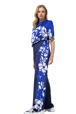 1552-29 / Soepelvallende Shiny Broek, Recht Been, Normal Waist