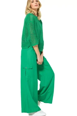 3554-61 / Wijde Broek Katoenmix, Normal Waist