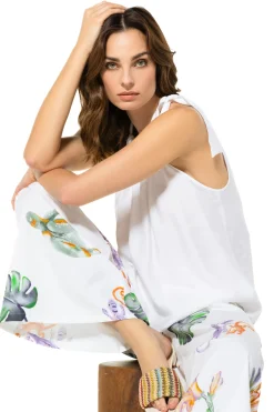 3671-90 / Zomerse Losvallende Lange Top